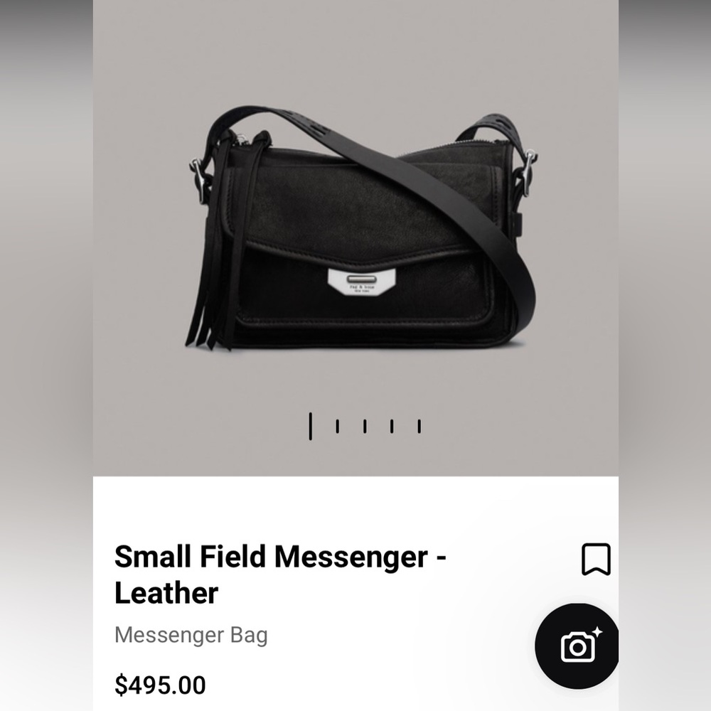 Rag & Bone Small Field Messenger Crossbody Black Leather